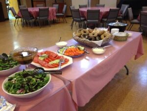 Table with kiddush food