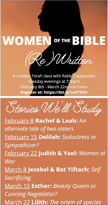 Adult Education with Rabbi Capptauber - Women of the Bible