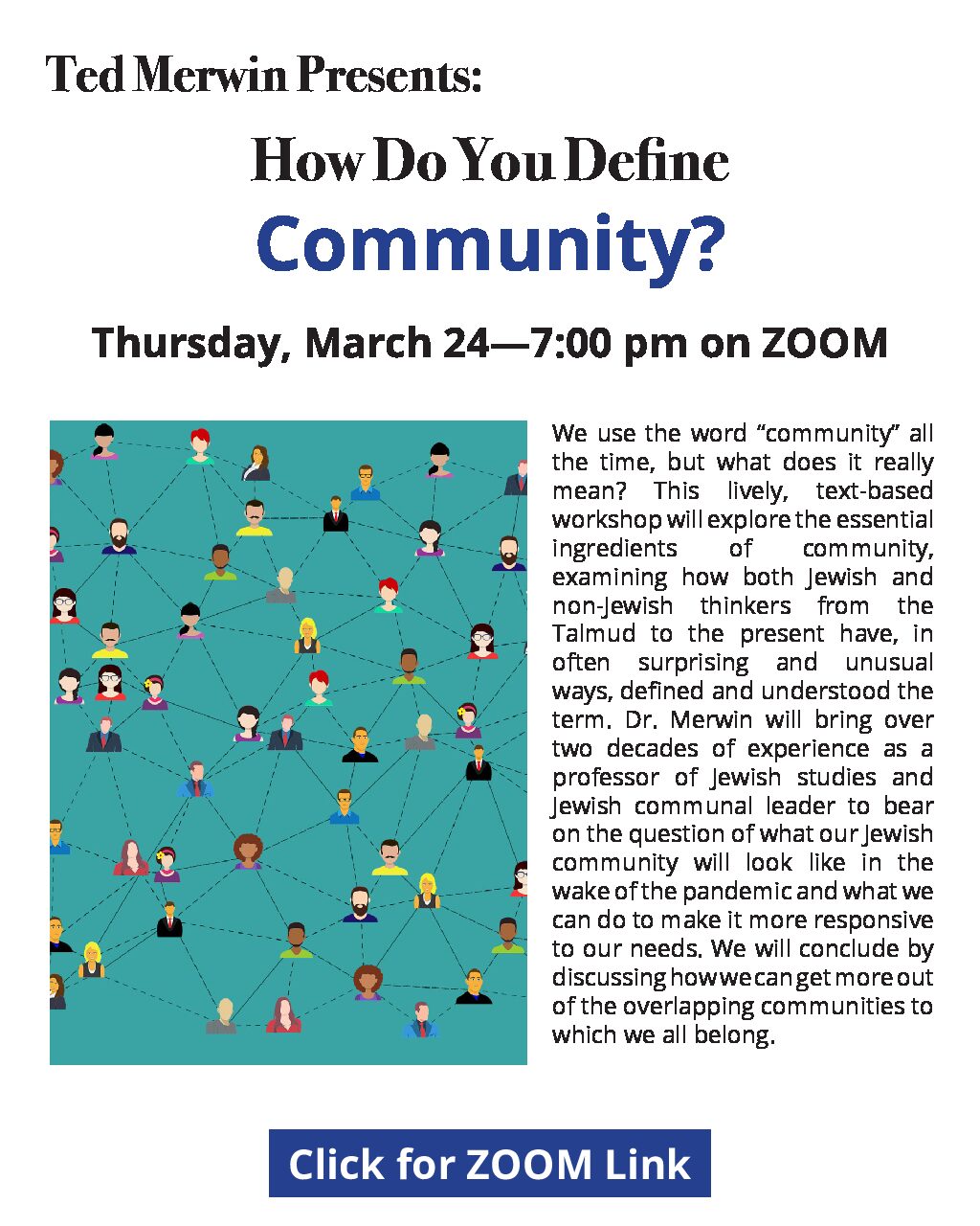 Ted Merwin Presents: HOW DO YOU DEFINE COMMUNITY?  Lecture on ZOOM