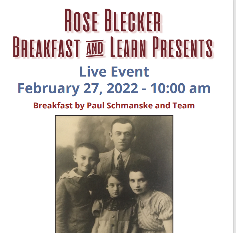 Breakfast N'Learn-LIVE Discussion with Holocaust Survivor Linda Marshak