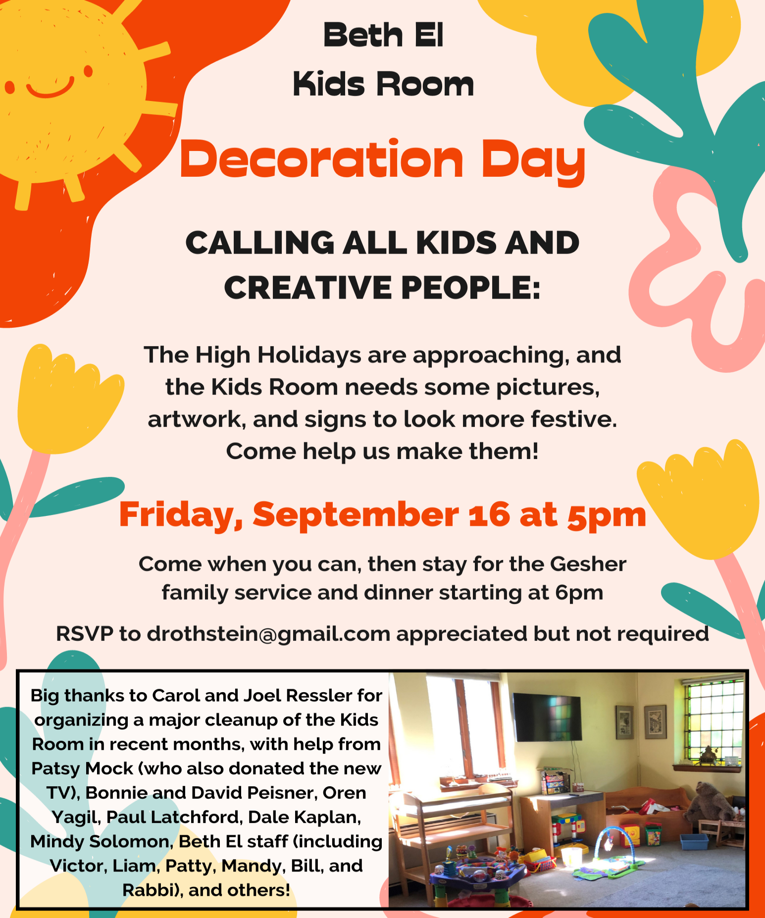 Beth El Kids Room Decoration Day