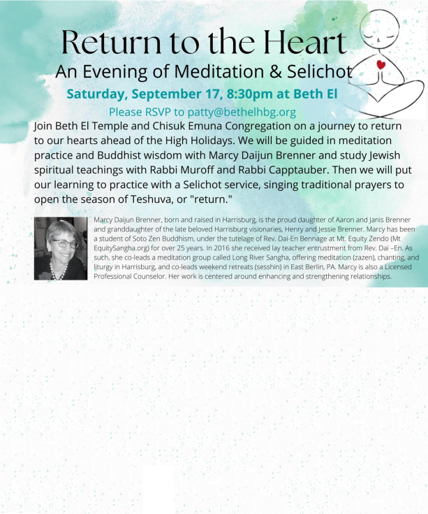 Return to the Heart: An Evening of Meditation and Selichot