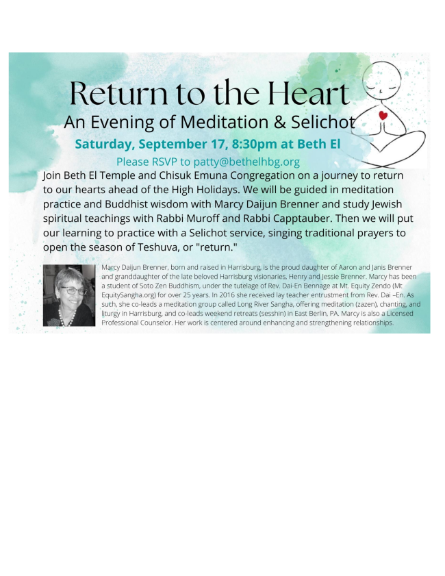 Return to the Heart meditation flyer