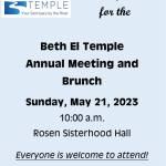 Beth El Temple Annual Meeting and Brunch