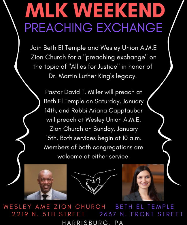 MLK Weekend Preaching Exchange: Rabbi Capptauber at Wesley Union A.M.E Zion Church