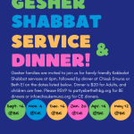Gesher Shabbat Service and Dinner