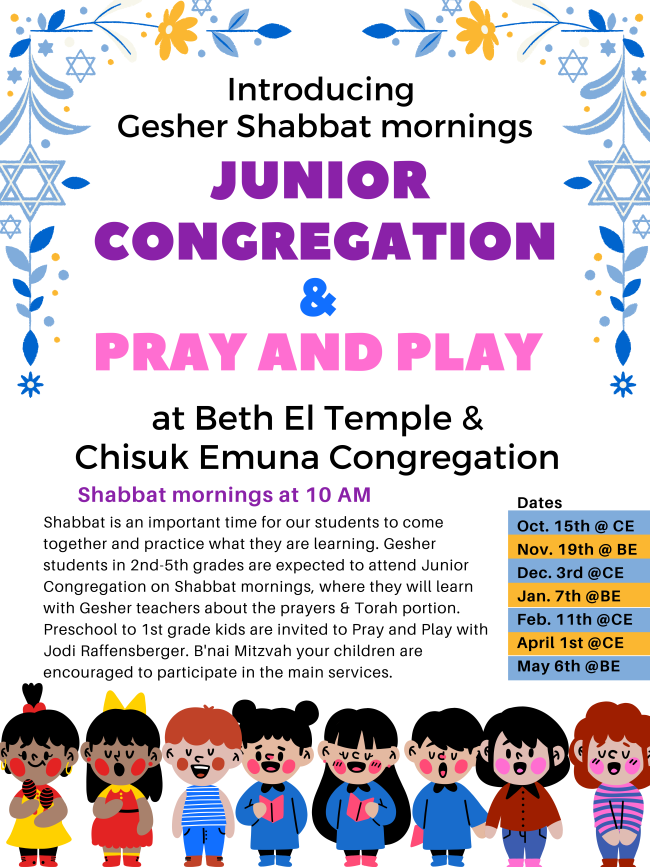 Junior Congregation and Pray and Play