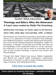 Adult Education: Theology and Ethics after the Holocaust