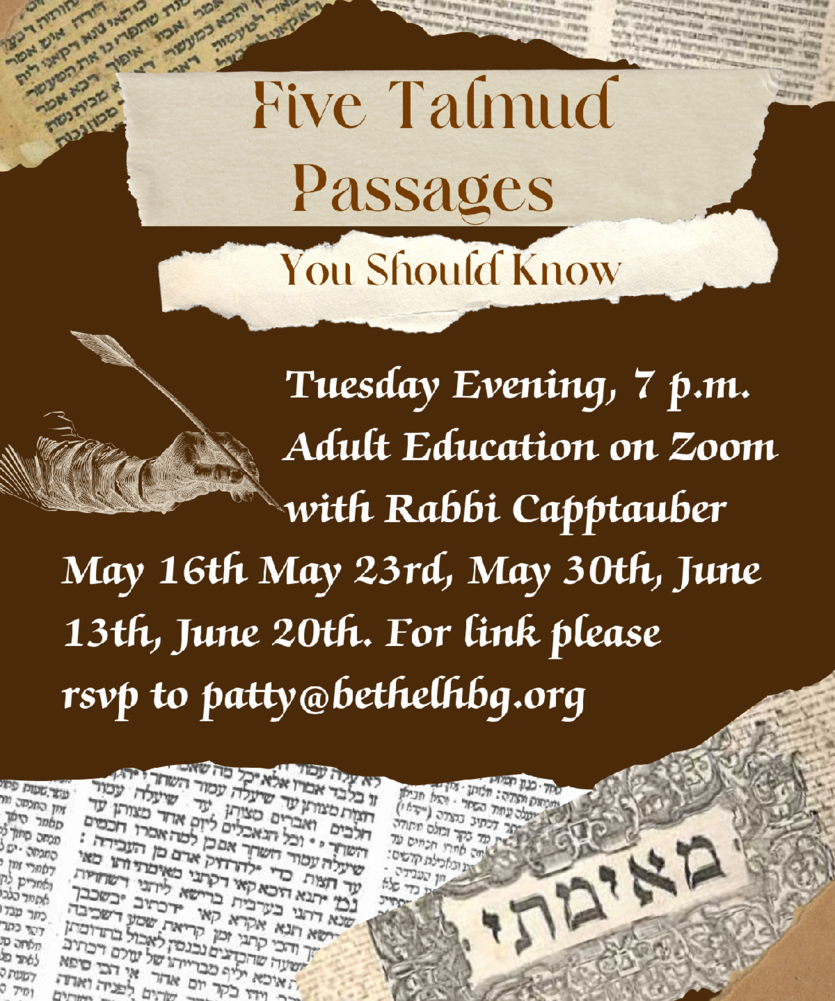 Weekly Class: Five Talmud Passages You Should Know