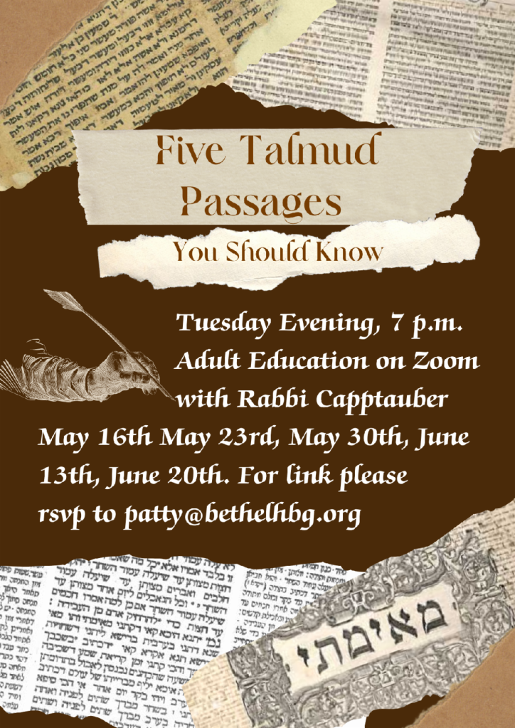 Weekly Class: Five Talmud Passages You Should Know