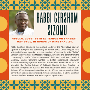 Shabbat Weekend with Rabbi Gershom Sizomu