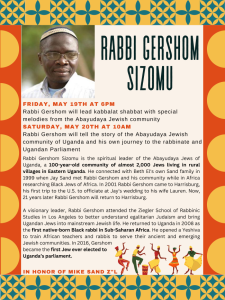 Shabbat Weekend with Rabbi Gershom Sizomu