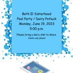 Sisterhood Pool Party and Dairy Potluck