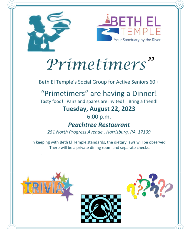 Primetimers August dinner