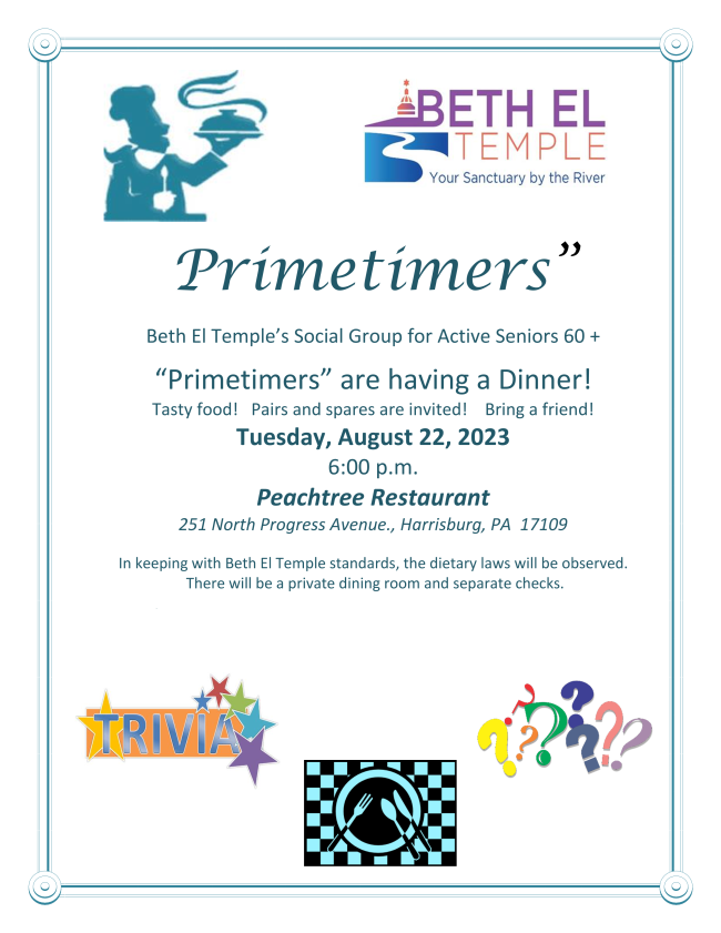 Primetimers August dinner