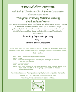 Erev Selichot Program