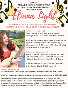 Shabbat weekend with Eliana Light