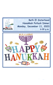 Sisterhood Hanukkah potluck dinner