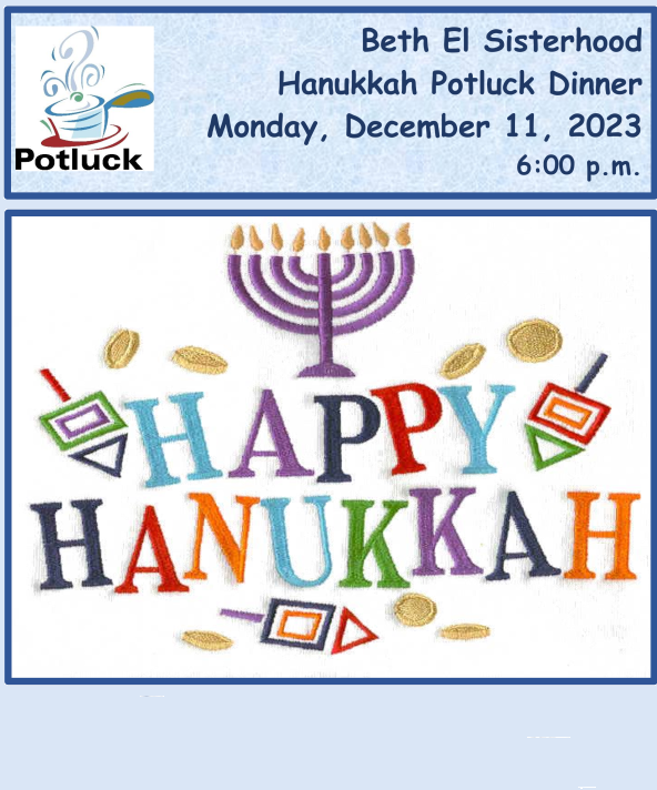 Sisterhood Hanukkah potluck dinner