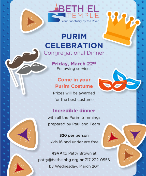 Purim Celebration: Congregational Dinner