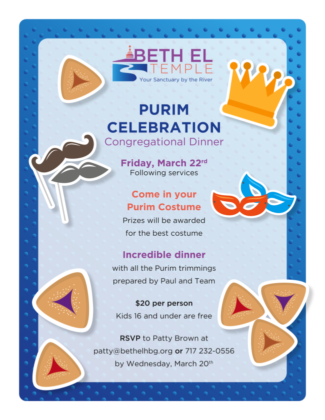 Purim Celebration: Congregational Dinner