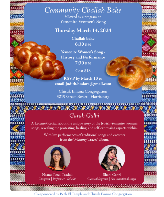 Community Challah Bake and Yemenite Women's Song Program