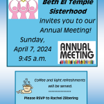 Beth El Sisterhood Annual Meeting