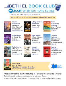 Book Club Schedule (2024-2025)