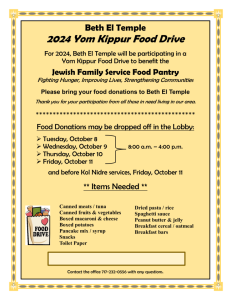 Yom Kippur food drive