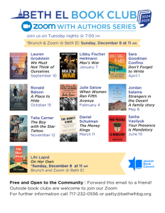 Book Club Schedule (2024-2025)