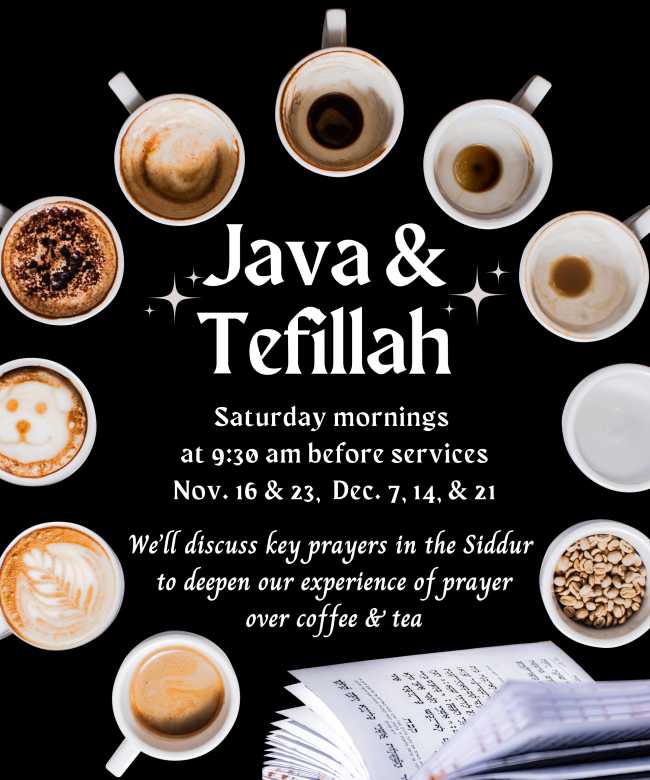 Weekly Program: Java and Tefillah