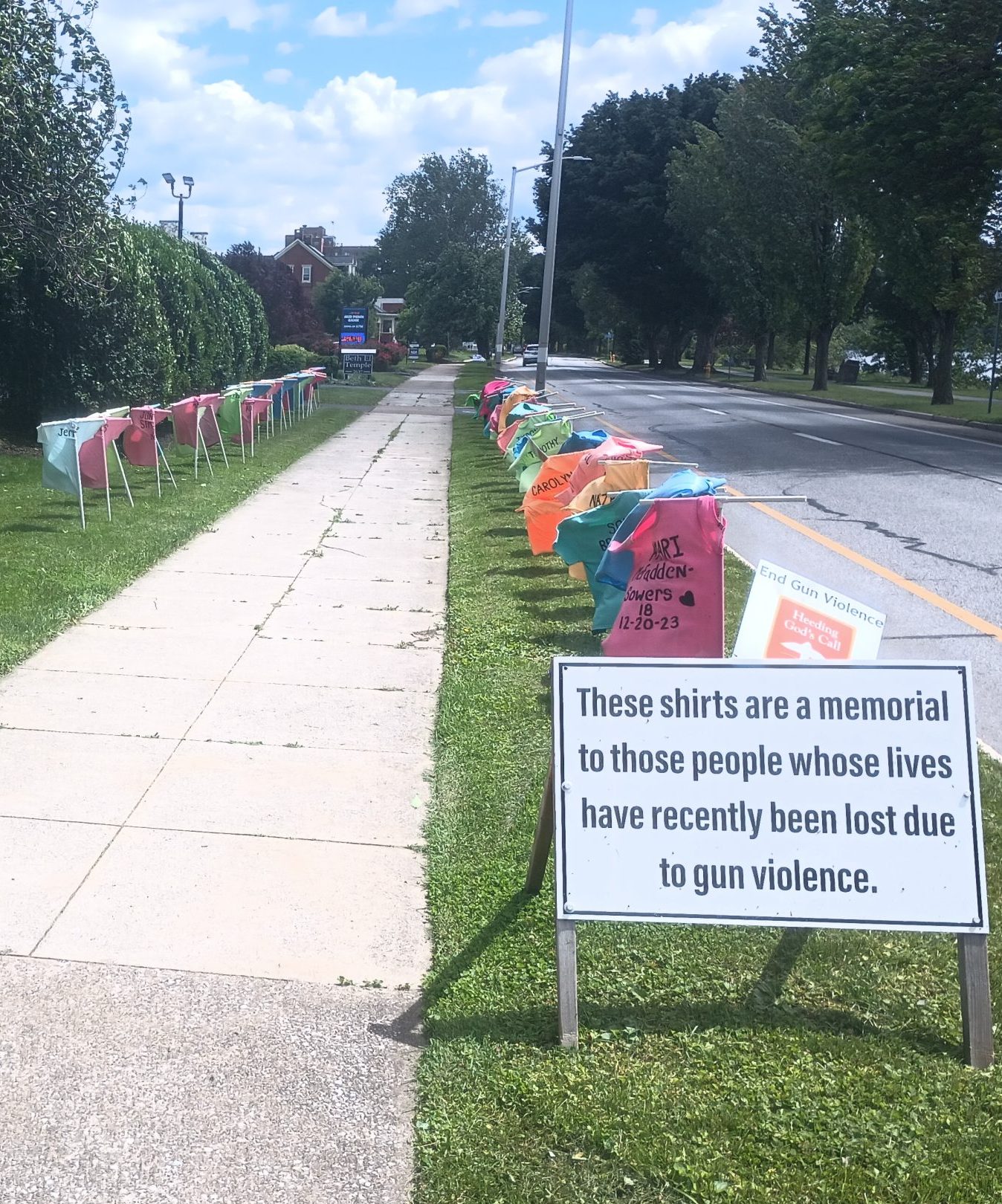 Heeding God’s Call to End Gun Violence t-shirt display