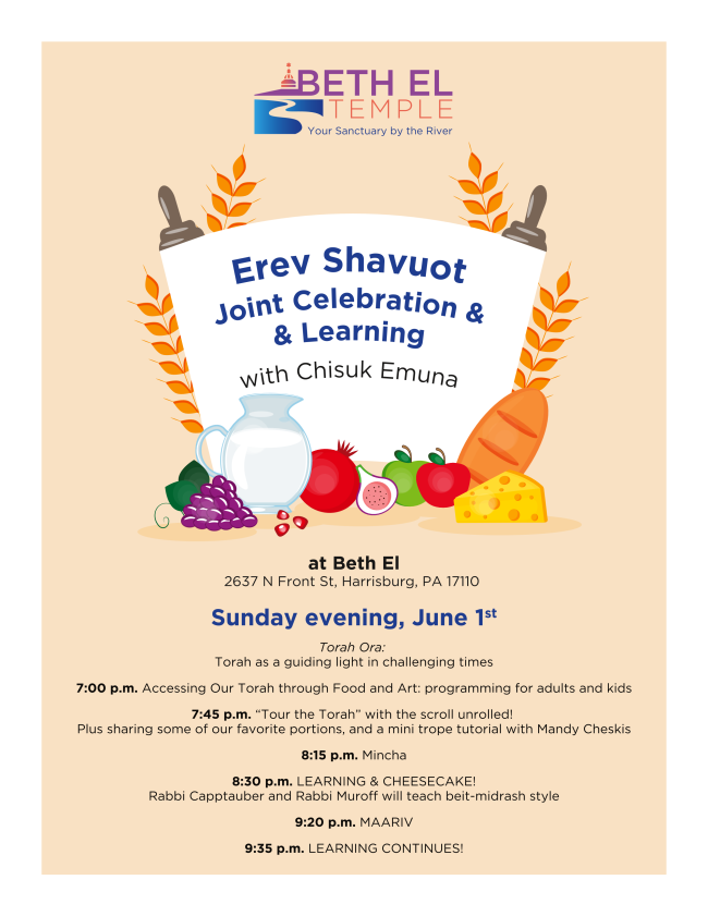 Erev Shavuot Joint Celebration and Learning