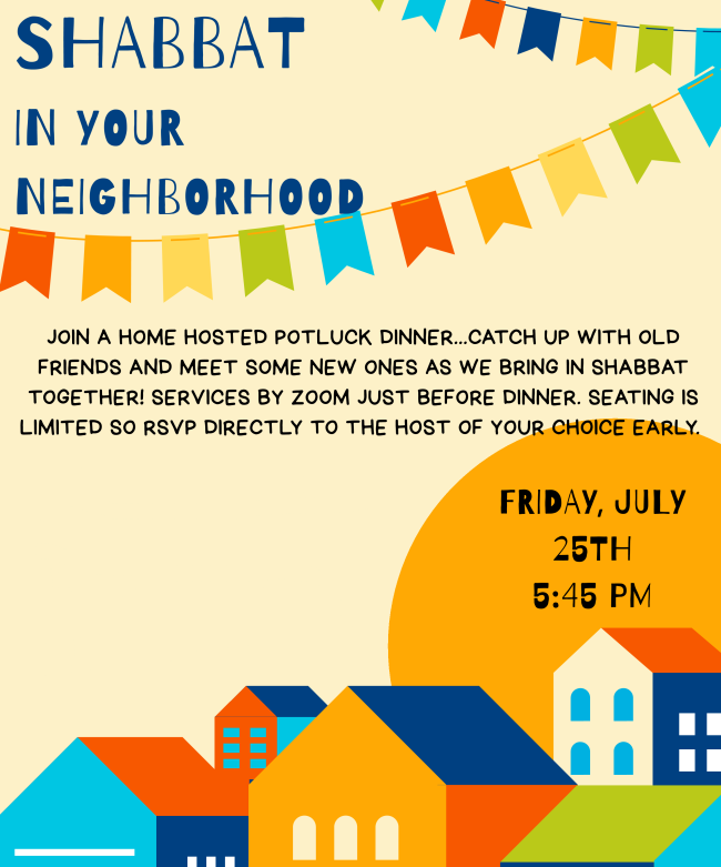 Shabbat in Your Neighborhood: Services and Dinner