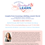 Breakfast & Learn: Insights from Covering a Shifting Jewish World