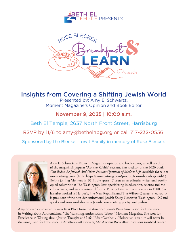 Breakfast & Learn: Insights from Covering a Shifting Jewish World
