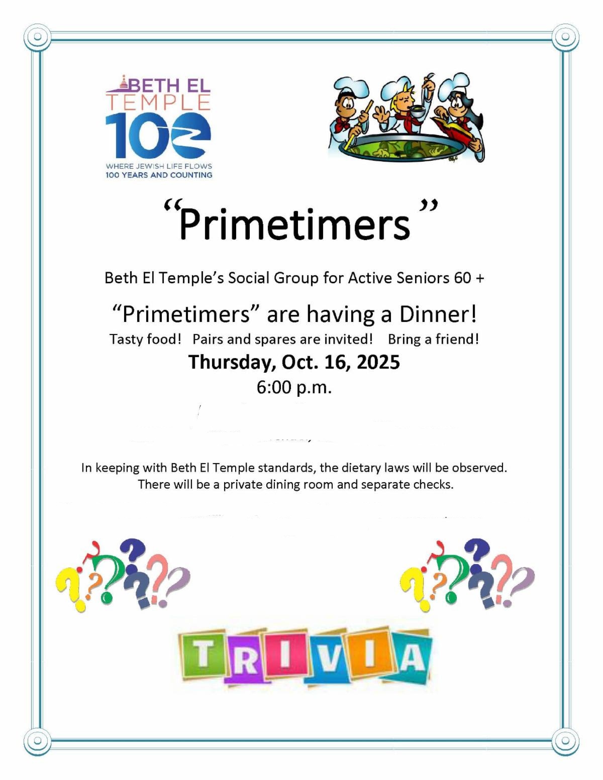 Primetimers dinner