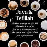 Weekly Program: Java and Tefillah