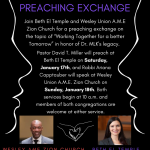 MLK Weekend Preaching Exchange: Rabbi Capptauber at Wesley Union A.M.E Zion Church